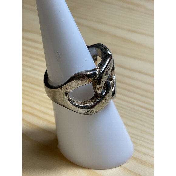 Silver Curb Chain Link Ring Mens - Picture 3 of 5